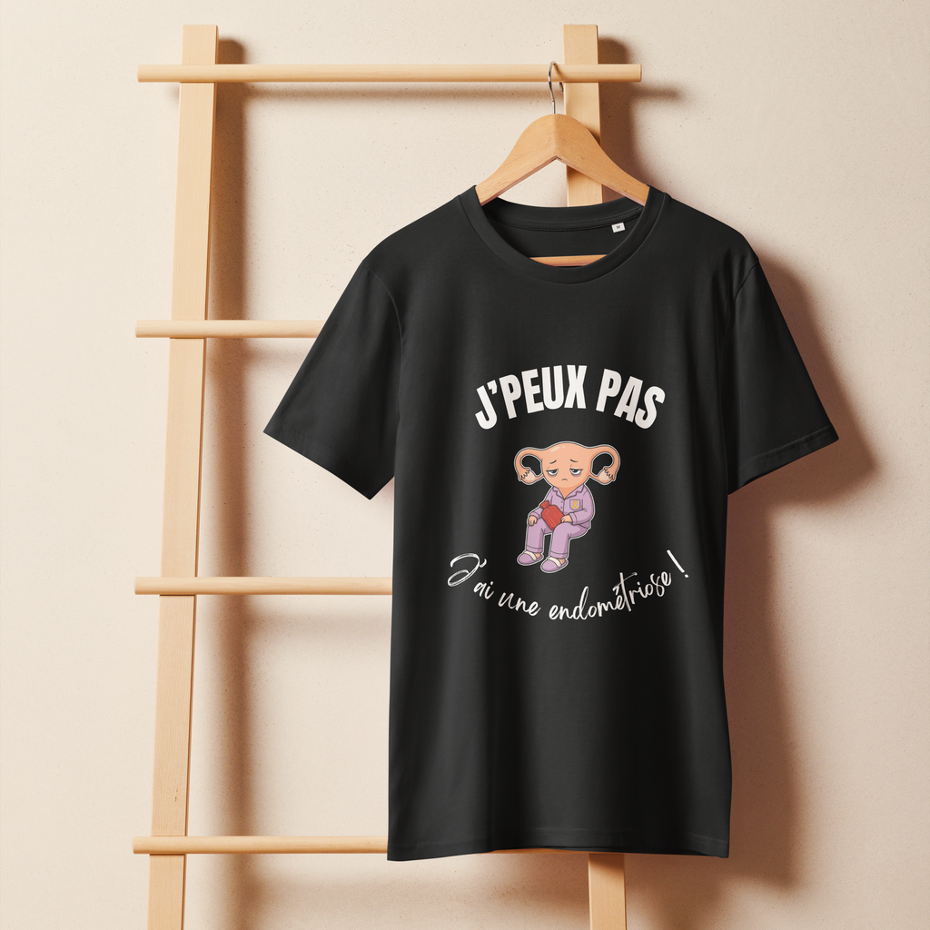 T-shirt bio femme « J'peux pas, j'ai une endométriose ! » | Les Frondeuses